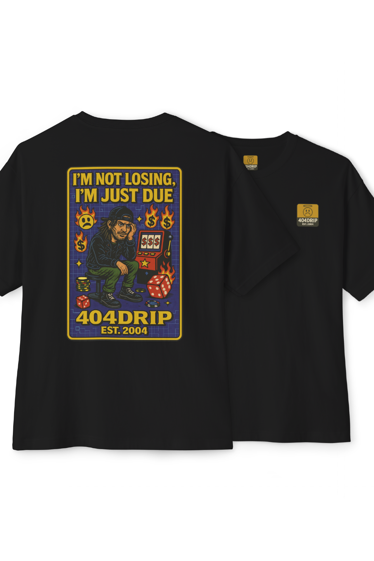 'I'm Not Losing, I'm Just Due' Graphic Unisex Oversized Boxy Tee